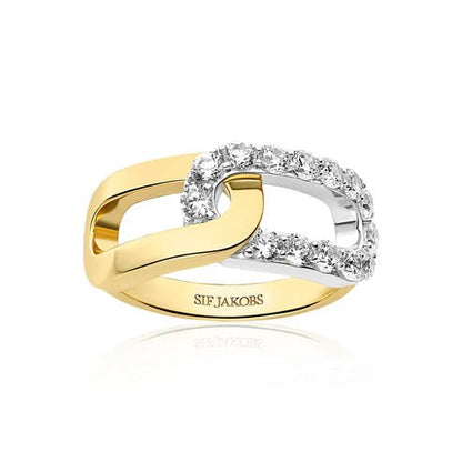 Ring Capizzi Due SKU: SJ - R42238 - CZ - 2YG - 50 - Bjerveur.noRing Capizzi Due SKU: SJ - R42238 - CZ - 2YG - 50