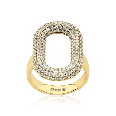 Ring Capri SKU: SJ - R62014 - CZ - YG - 50 - Bjerveur.noRing Capri SKU: SJ - R62014 - CZ - YG - 50