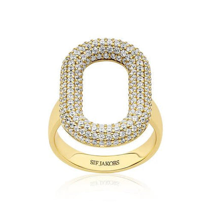 Ring Capri SKU: SJ - R62014 - CZ - YG - 50 - Bjerveur.noRing Capri SKU: SJ - R62014 - CZ - YG - 50