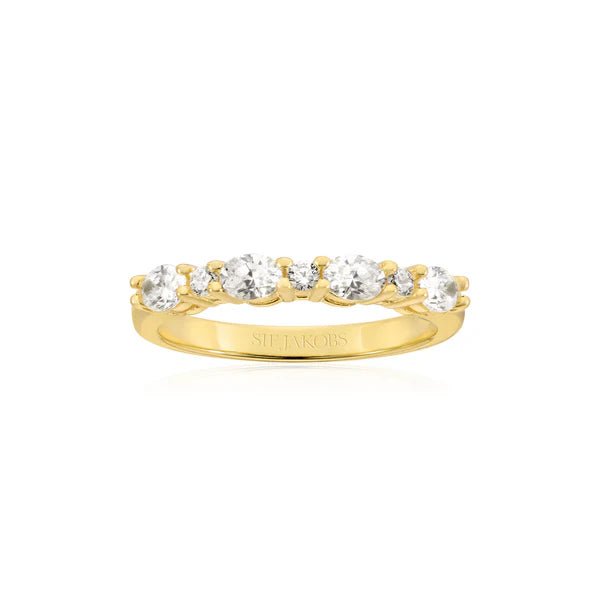 Ring Ellera Ovale SKU: SJ - R2416 - CZ - YG - 50 - Bjerveur.noRing Ellera Ovale SKU: SJ - R2416 - CZ - YG - 50