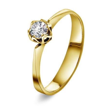 RING I GULL TULIPAN 0,20 CT TWSI 22100007 - 020 - Bjerveur.noRING I GULL TULIPAN 0,20 CT TWSI 22100007 - 020