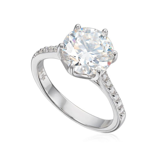 Ring med Moissanite "3,00ct" i sølv - Bjerveur.no