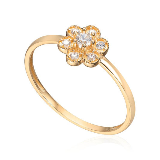 Ring Rosett i 14K gult gull og zirkoner Artikkelnr: 57464 - Bjerveur.noRing Rosett i 14K gult gull og zirkoner Artikkelnr: 57464