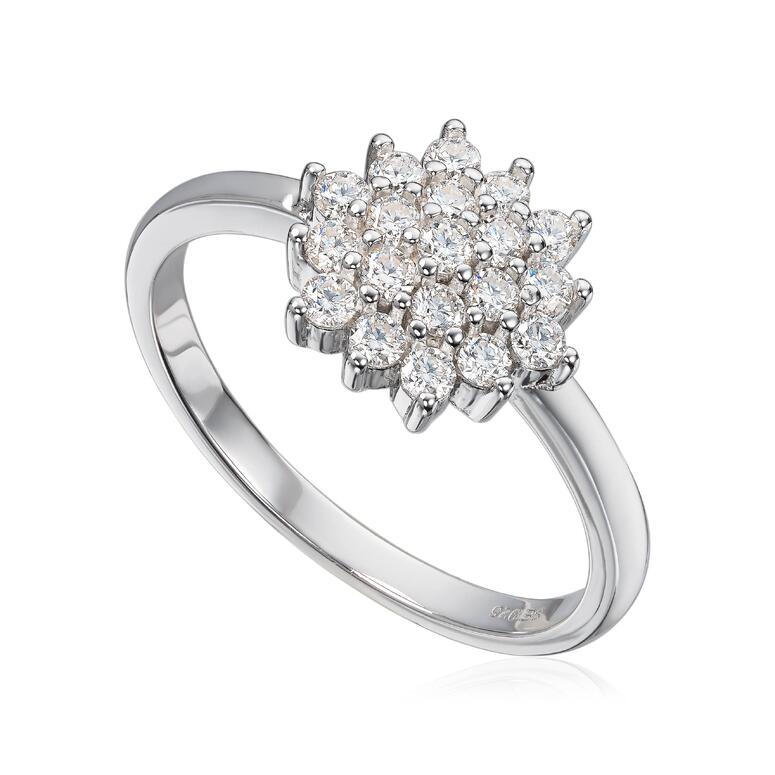 Ring Rosett Moissanite i sølv - Bjerveur.no