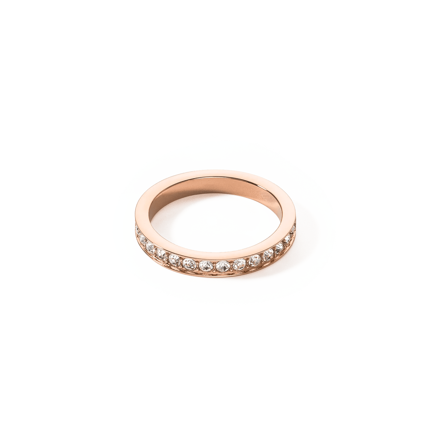 Ring rustfritt stål og krystaller slank rosegullkrystall 012740182252 - Bjerveur.noRing rustfritt stål og krystaller slank rosegullkrystall 012740182252