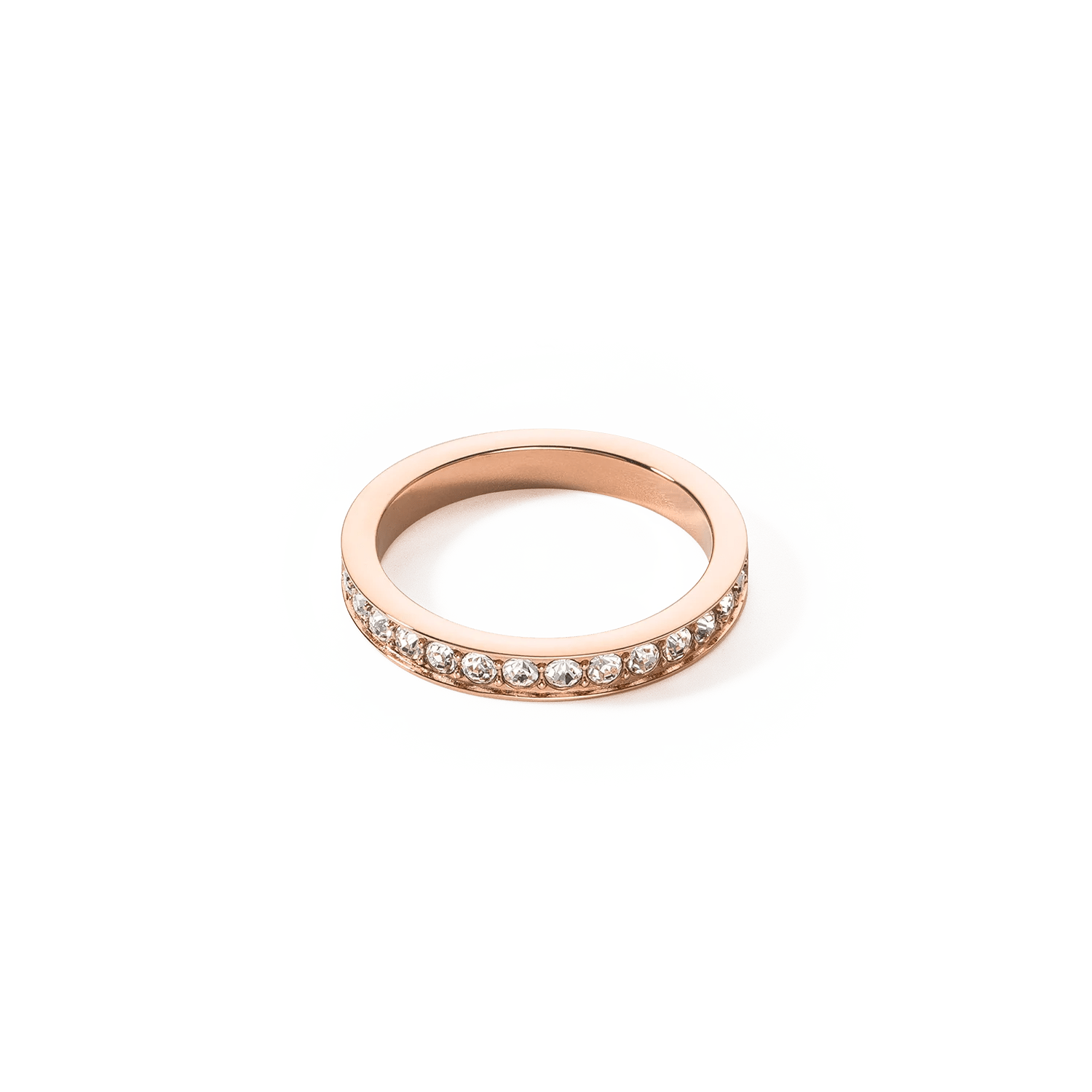 Ring rustfritt stål og krystaller slank rosegullkrystall 012740182252 - Bjerveur.noRing rustfritt stål og krystaller slank rosegullkrystall 012740182252