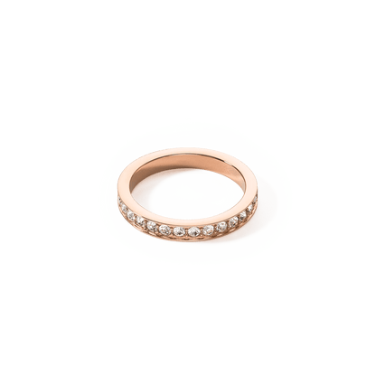 Ring rustfritt stål og krystaller slank rosegullkrystall 012740182252 - Bjerveur.noRing rustfritt stål og krystaller slank rosegullkrystall 012740182252