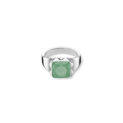 Ring Spikes Square Aventurine silver - green 120040051752 - Bjerveur.noRing Spikes Square Aventurine silver - green 120040051752