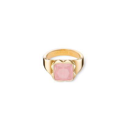 Ring Spikes Square Rose Quartz gold - pink 120040191652 - Bjerveur.noRing Spikes Square Rose Quartz gold - pink 120040191652