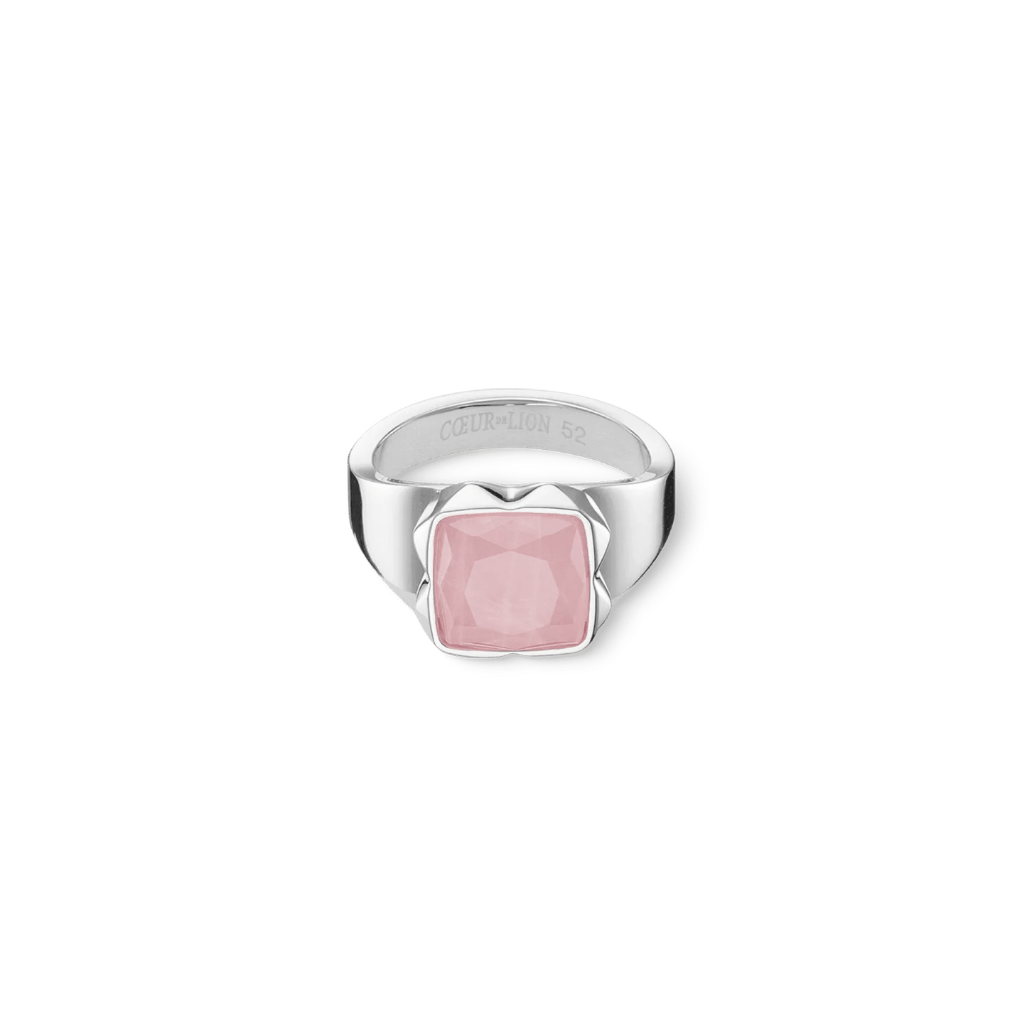 Ring Spikes Square Rose Quartz silver - pink 120040191752 - Bjerveur.noRing Spikes Square Rose Quartz silver - pink 120040191752