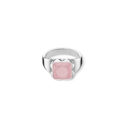 Ring Spikes Square Rose Quartz silver - pink 120040191752 - Bjerveur.noRing Spikes Square Rose Quartz silver - pink 120040191752