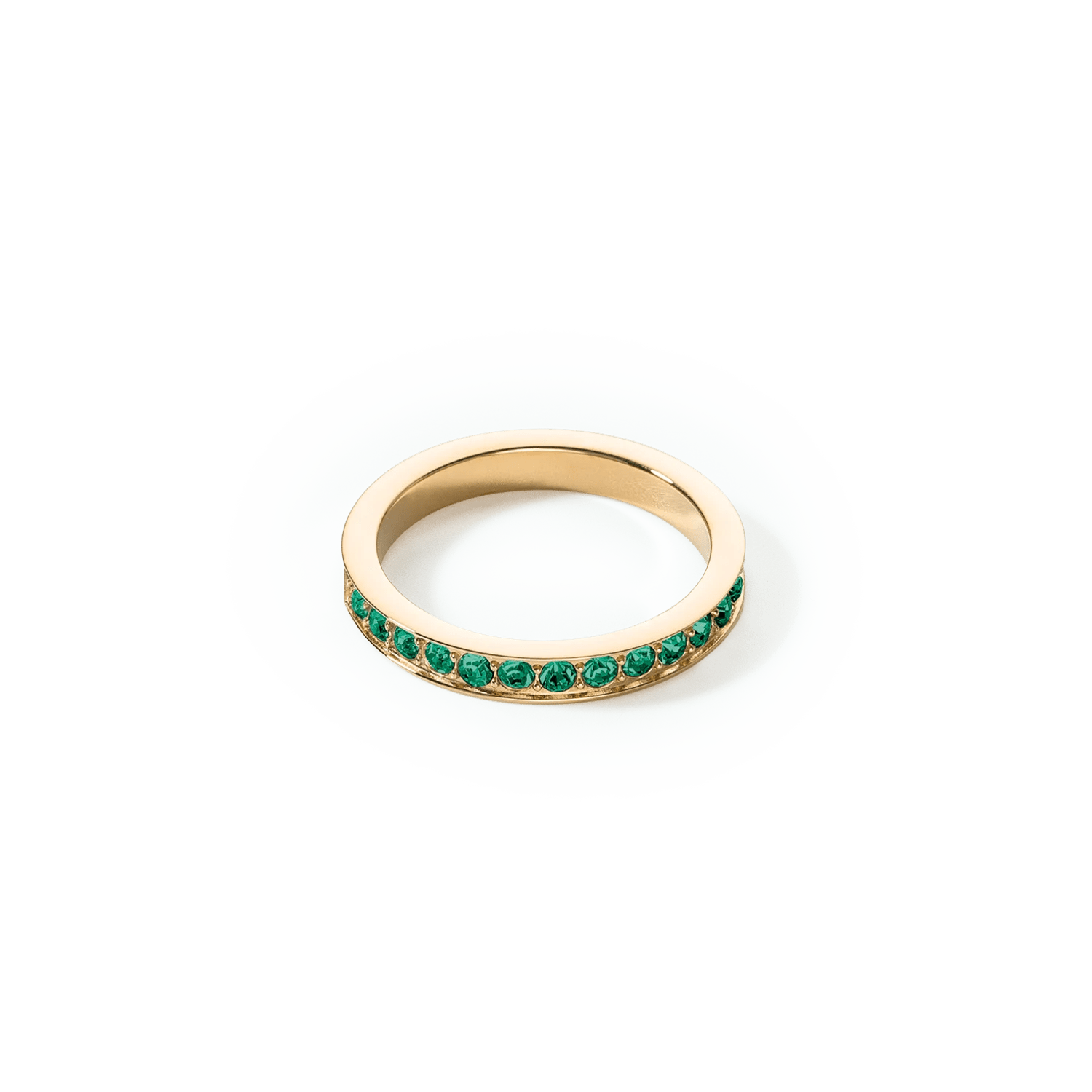 Ring stainless steel & crystals gold dark green 012740054952 - Bjerveur.noRing stainless steel & crystals gold dark green 012740054952