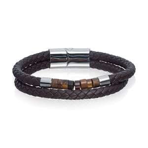 SANDER armbånd stål og brunt lær Artikkelnr: 50060 - 22 - Bjerveur.noSANDER armbånd stål og brunt lær Artikkelnr: 50060 - 22