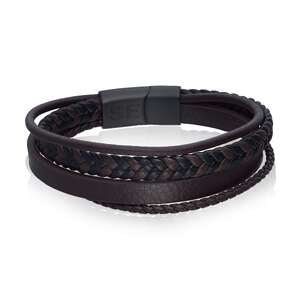 SANDER armbånd stål og lær sort&brun Artikkelnr: 50055 - 22 - Bjerveur.noSANDER armbånd stål og lær sort&brun Artikkelnr: 50055 - 22