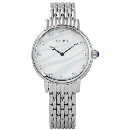 Seiko SFQ807P1 – Elegant dameklokke med Swarovski - krystaller - Bjerveur.noSeiko SFQ807P1 – Elegant dameklokke med Swarovski - krystaller