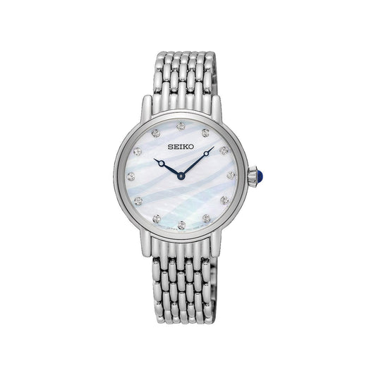 Seiko SFQ807P1 – Elegant dameklokke med Swarovski - krystaller - Bjerveur.noSeiko SFQ807P1 – Elegant dameklokke med Swarovski - krystaller