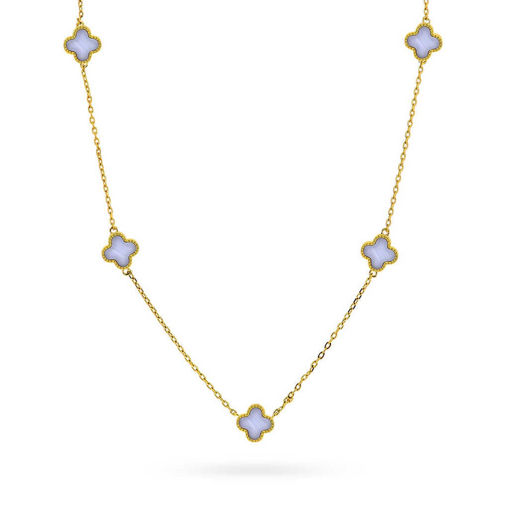 Smykke i sølv med lyseblå kløver 992255 - Bjerveur.noSmykke i sølv med lyseblå kløver 992255