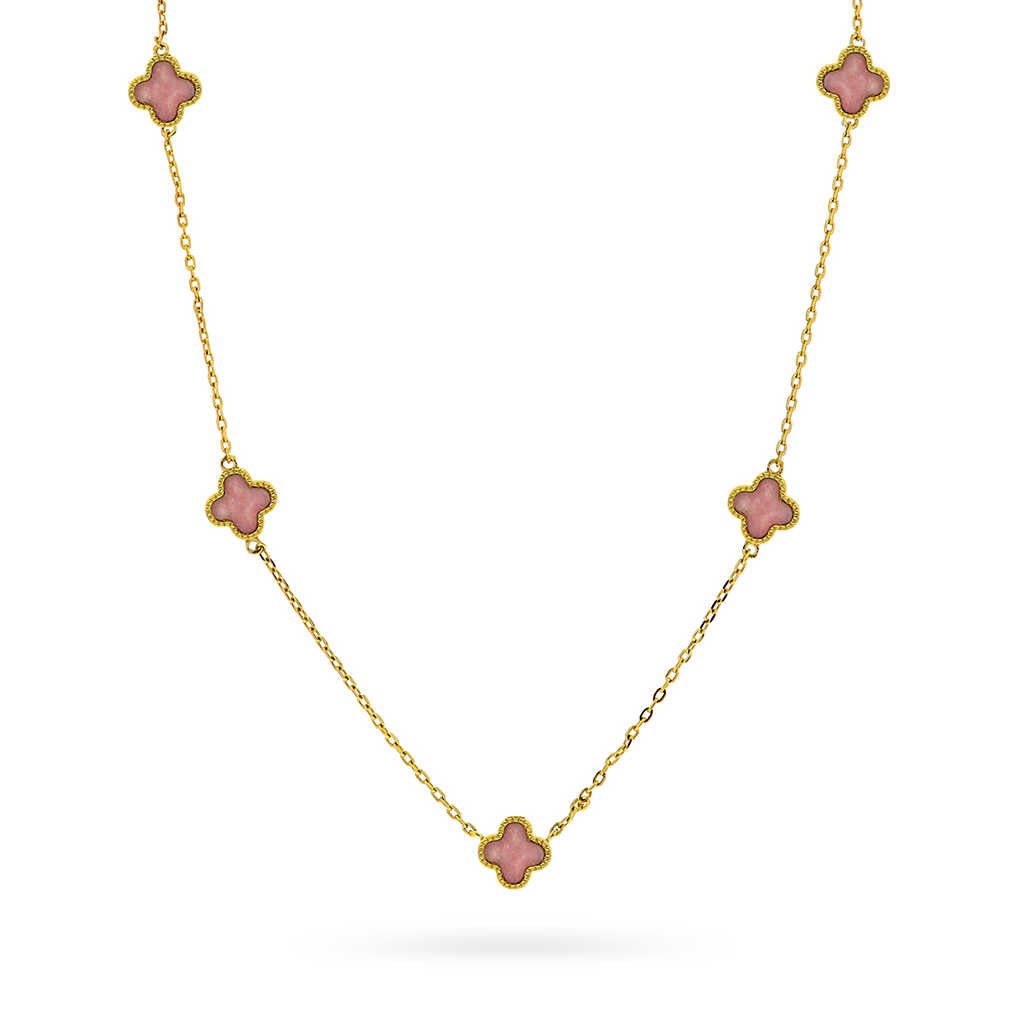 Smykke i sølv med rosa kløver 992032 - Bjerveur.noSmykke i sølv med rosa kløver 992032