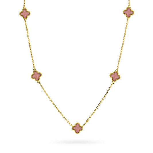 Smykke i sølv med rosa kløver 992032 - Bjerveur.noSmykke i sølv med rosa kløver 992032