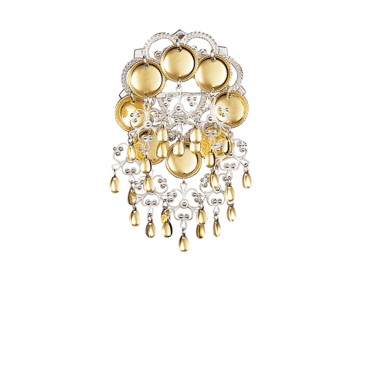 Sølje med 16 mm trådkantlauv, kvit/forgylt 248501 - Bjerveur.noSølje med 16 mm trådkantlauv, kvit/forgylt 248501