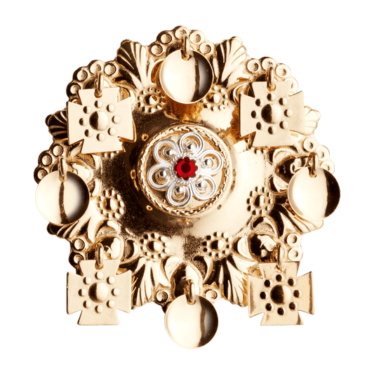 Sølje med raud stein, forgylt 405607 - Bjerveur.noSølje med raud stein, forgylt 405607