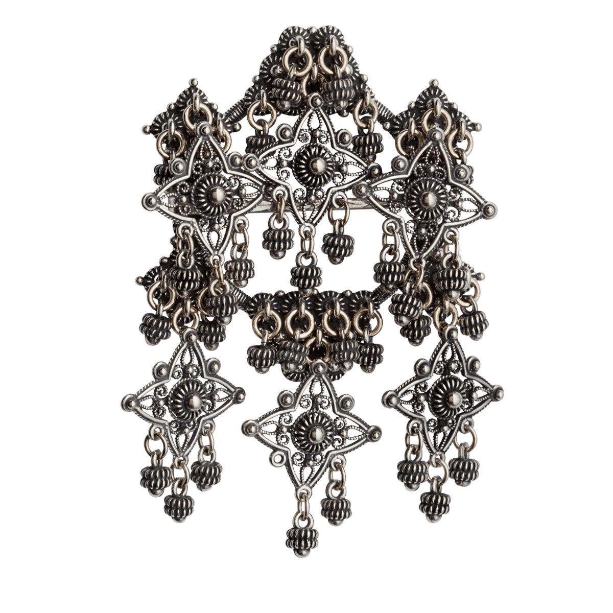 Sølje Telemark Bøheradsring med kruser, oksidert 224106 - Bjerveur.noSølje Telemark Bøheradsring med kruser, oksidert 224106