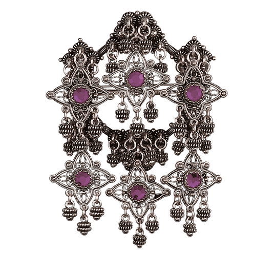 Sølje Telemark Bøheradsring med lilla stein, oksidert 224130 - Bjerveur.noSølje Telemark Bøheradsring med lilla stein, oksidert 224130