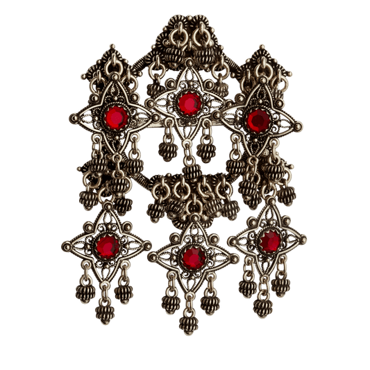 Sølje Telemark Bøheradsring med raud stein, gamalforgylt 224707 - Bjerveur.noSølje Telemark Bøheradsring med raud stein, gamalforgylt 224707