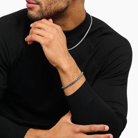 Sølv armbånd boks kjede A2198 - 637 - 21 - Bjerveur.noSølv armbånd boks kjede A2198 - 637 - 21