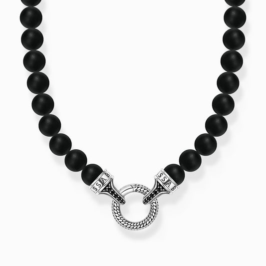Sølvkjede med sorte obsidianperler KE2323 - 705 - 11 - Bjerveur.noSølvkjede med sorte obsidianperler KE2323 - 705 - 11