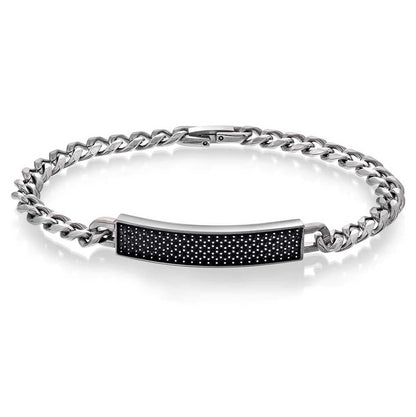 Stark armbånd i stål med sorte stener 972603 - Bjerveur.noStark armbånd i stål med sorte stener 972603