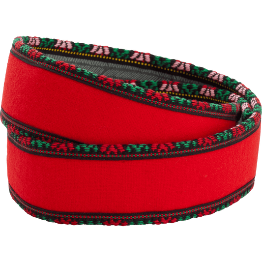 Stofflist Hardanger 4cm, raud med roser 535049 - Bjerveur.noStofflist Hardanger 4cm, raud med roser 535049