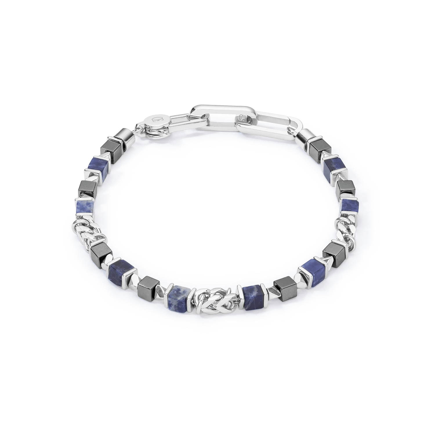 Unisex bracelet cubes & chain blue 0902300700 - Bjerveur.noUnisex bracelet cubes & chain blue 0902300700