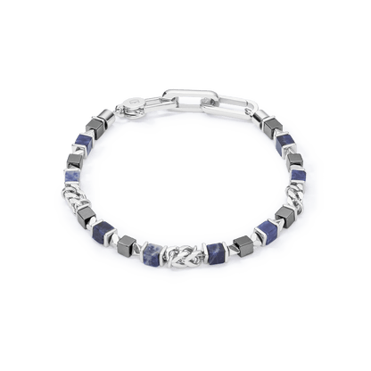 Unisex bracelet cubes & chain blue 0902300700 - Bjerveur.noUnisex bracelet cubes & chain blue 0902300700