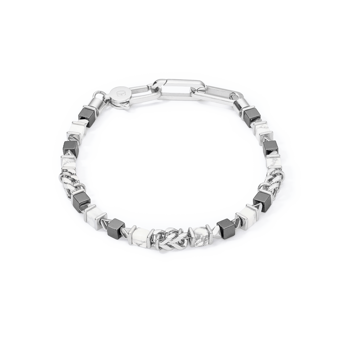 Unisex bracelet cubes & chain white 0902301400 - Bjerveur.noUnisex bracelet cubes & chain white 0902301400