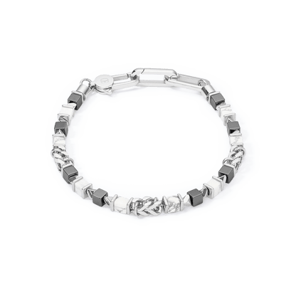 Unisex bracelet cubes & chain white 0902301400 - Bjerveur.noUnisex bracelet cubes & chain white 0902301400